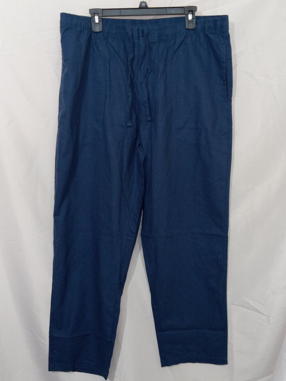 Orton Brothers Linen Blend Pants Mens L Blue Elastic Waist Drawstring